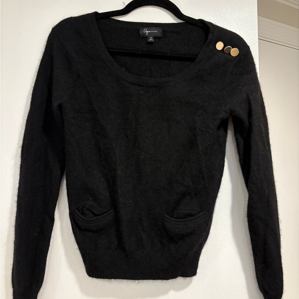 Black Sweater with Gold Accents